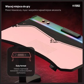 Podkładka ochronna na biurko Diablo X-Forge 160 cm, Akira Pink