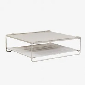 Stolik Pomocniczy Do Ogrodu, Który Można Przekształcić W Pufę, Wykonany Ze Stali Amaro Kremowa Tapioca - Dark Blue - Sklum