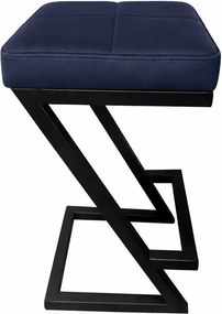 Hoker ZETA krzesło barowe Loft podstawa metalowa : Kolor Stelaża - Czarny , Kolor tkaniny - EKO-SKÓRA - 4D, Typ tkaniny - Eko-skóra