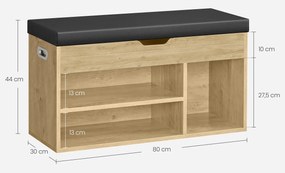 Siedzisko z szafką na buty dąb artisan A3-H86