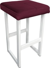 Hoker ALEX krzesło barowe tkanina Welur podstawa metalowa : Kolor Stelaża - Biały, Kolor tkaniny - VELVET - MG02, Wysokość - 60 cm