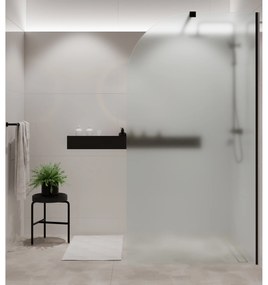 Ścianka prysznicowa Walk-in szkło satynowe matowe półokrągła 8 mm MOLIS Satin Moon MASSI | różne rozmiary : Kolor profili kabiny - złoty szczotkowany, Szerokość ścianki - 70 cm, Typ montażu - WALK in FIX (Do ściany)