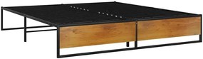 Czarne metalowe łóżko w stylu loftowym 200x200 cm - Glider
