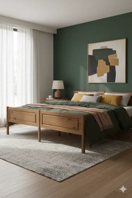 Podwójne sosnowe łóżko miodowy brąz 180x200 W6-N97