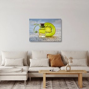 Obraz na szkle - szczegół pokrojonego kiwi (70x50 cm)