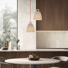 Biała lampa wisząca z ceramicznym kloszem Sewilla – Candellux Lighting