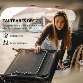 Outsunny Składany leżak szeroki leżak ogrodowy z 5-stopniowo regulowanym oparciem, wyściełanym materacem, poduszką na głowę, kieszenią boczną | Aosom PL