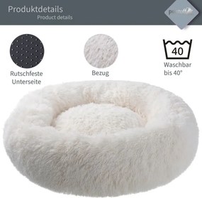 Petstuff Legowisko dla psa, okrągłe, beżowe, 80 cm