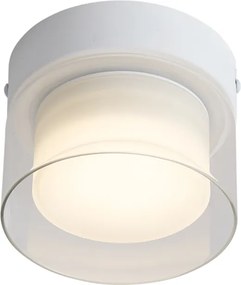 Nowoczesna lampa sufitowa biała z przezroczystym szkłem - Puck