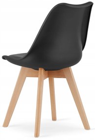 Zestaw jadalniany 1 + 4, stół MADO 80x80 biały/dąb sonoma + krzesła BALI MARK czarne