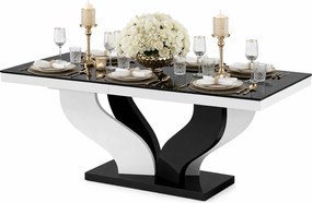 Rozkładany stół czarno - biały połysk L2-W24