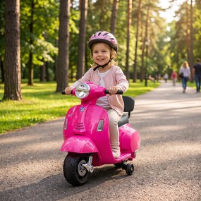 AIYAPLAY Elektryczny motorek dziecięcy Mini Vespa GTS 6V z akumulatorem litowym Ergonomiczne siedzisko i oparcie 1,5-3 lat | Aosom PL