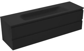 Mexen Orio szafka łazienkowa 160 cm z umywalką Vela, 2 szuflady, czarna mat - 91A10-16047-2-BFF71-W23M71