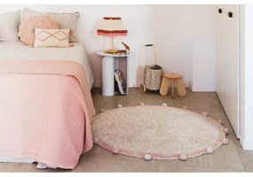 Kremowy bawełniany dywan dziecięcy tkany ręcznie odpowiedni do prania ø120 cm Bubbly Vintage Nude – Lorena Canals