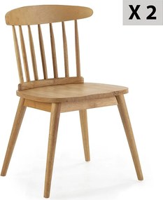 Zestaw dwóch krzeseł Ben z drewna dębowego w kolorze dębu.
