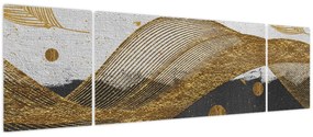 Obraz - Złote piórka (170x50 cm)