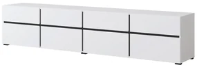Szafka RTV CROSS 4K4S 225cm biała/czarna HELVETIA
