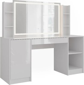 Stół toaletowy biały/biały wysoki połysk 158.2x50.1x76 sherry