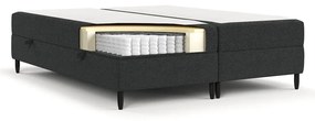 Ciemnoszare łóżko boxspring ze schowkiem 200x200 cm Malte – Maison de Rêve