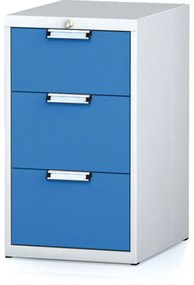 Kontenerek warsztatowy na narzędzia MECHANIC, 3 szuflady, 480 x 600 x 840 mm, niebieskie drzwi