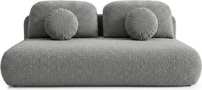 Sofa BASE Rozkładana Dwuosobowa Ciemnoszara Boucle Japandi