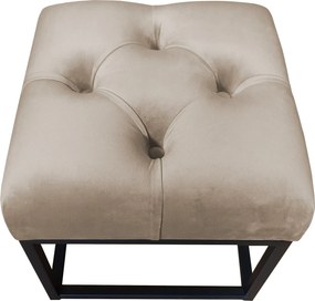 Pufa CHESTERFIELD tkanina Welur loft ławka podnóżek metal : Kolor Stelaża - Czarny , Kolor tkaniny - VELVET - MG09, Typ tkaniny - Velvet
