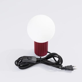 Bordowa lampa stołowa ze szklanym kloszem (wysokość 19 cm) Orbital – Nice Lamps