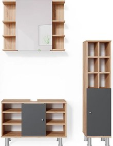 Zestaw mebli łazienkowych złoty dąb energetyczny 60x32x54 fynn