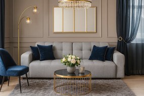 Sofa Bergamo 3-osobowa, tkanina Raven 7 szara – 244×102×70 cm