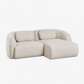 Sofa Modułowa Coquette 2-częściowa Szenilowa Z Szezlongiem Tkaniny Szenil Kremowa - Sklum