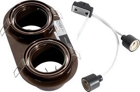 Okrągły podtynkowy reflektor ciemny brąz GU10 70 mm, regulowany, 2-punktowy - Installa