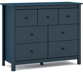 Ciemnoniebieska niska komoda z drewna sosnowego 110x80 cm Misti – Marckeric