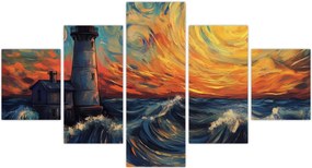 Obraz - Latarnia morska w falach (125x70 cm)