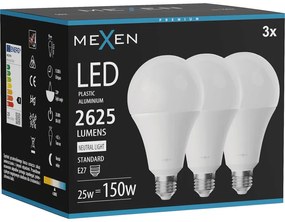 Mexen Nova 3x żarówka LED E27, A95, 25W, Neutralna - 4000K, 2625 lm - L100-E27-2540-01x03