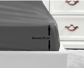 Prześcieradło 100% bawełna 160x200x25 cm - Ciemnoszary, Certyfikat OEKO-TEX