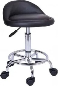 Czarny tapicerowany taboret obrotowy R1-H55