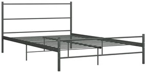 Szare metalowe łóżko dwuosobowe 160x200 cm F0-C13