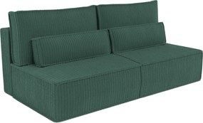 Masseno Sofa LINO z funkcją spania i pojemnikiem na pościel, Rozkładana sofa - Zielony, TILIA 39