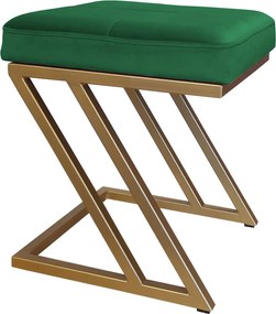 Pufa ZETA tkanina Welur loft ławka podnóżek metal : Kolor Stelaża - Złoty, Kolor tkaniny - VELVET - MG25, Typ tkaniny - Velvet