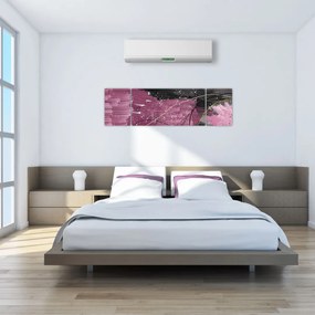 Obraz - Różowo - czarna abstrakcja (170x50 cm)