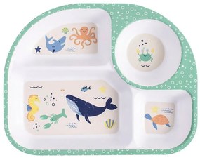 Biały talerz dziecięcy 27x21 cm Ocean – Ladelle