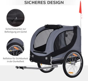 PawHut przyczepka rowerowa dla psa jazda rowerem z psem przyczepa kolor czerwony + czarny