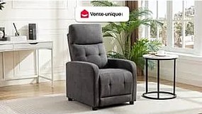 Fotel z funkcją relax tapicerowany antracytowy – JARAMILO