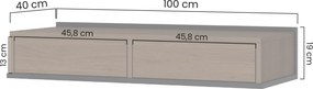 Konsola wisząca Zenar 100 cm z szufladami - orzech elegant / czarny