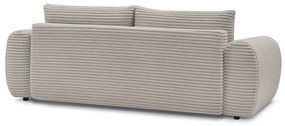 Jasnoszarobeżowa sztruksowa rozkładana sofa 257 cm Lucien – Bobochic Paris