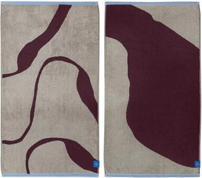 Bordowo-szarobeżowe ręczniki z bawełny organicznej frotte zestaw 2 szt. 40x55 cm Nova Arte – Mette Ditmer Denmark