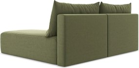 Zielony aksamitny rozkładany/ze schowkiem narożnik (prawostronny/z szezlongiem) Kalena – Makamii