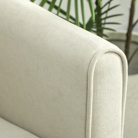HOMCOM Sofa 2-osobowa z piankowym wypełnieniem i obiciem materiałowym, do salonu, sypialni, rama metalowa, kremowy