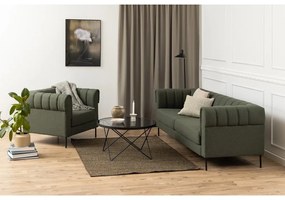 Czarny stolik ze szklanym blatem ø 80 cm Cuxton – Actona