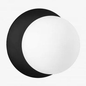 Anine Kinkiet Ścienny Z Żelaza I Szkła Czarna & Ø15 Cm - Sklum